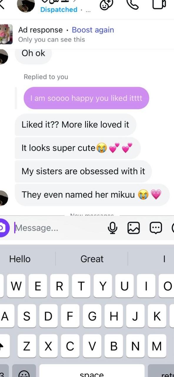 a customer's reaction